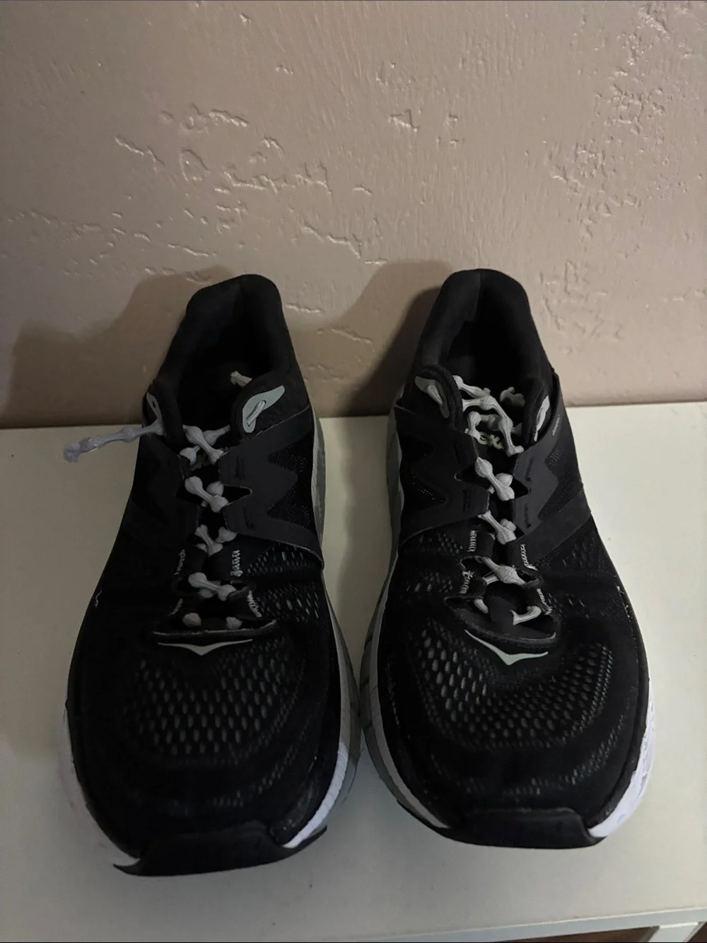 Hoka One One Black and White Men's Athletic Shoes